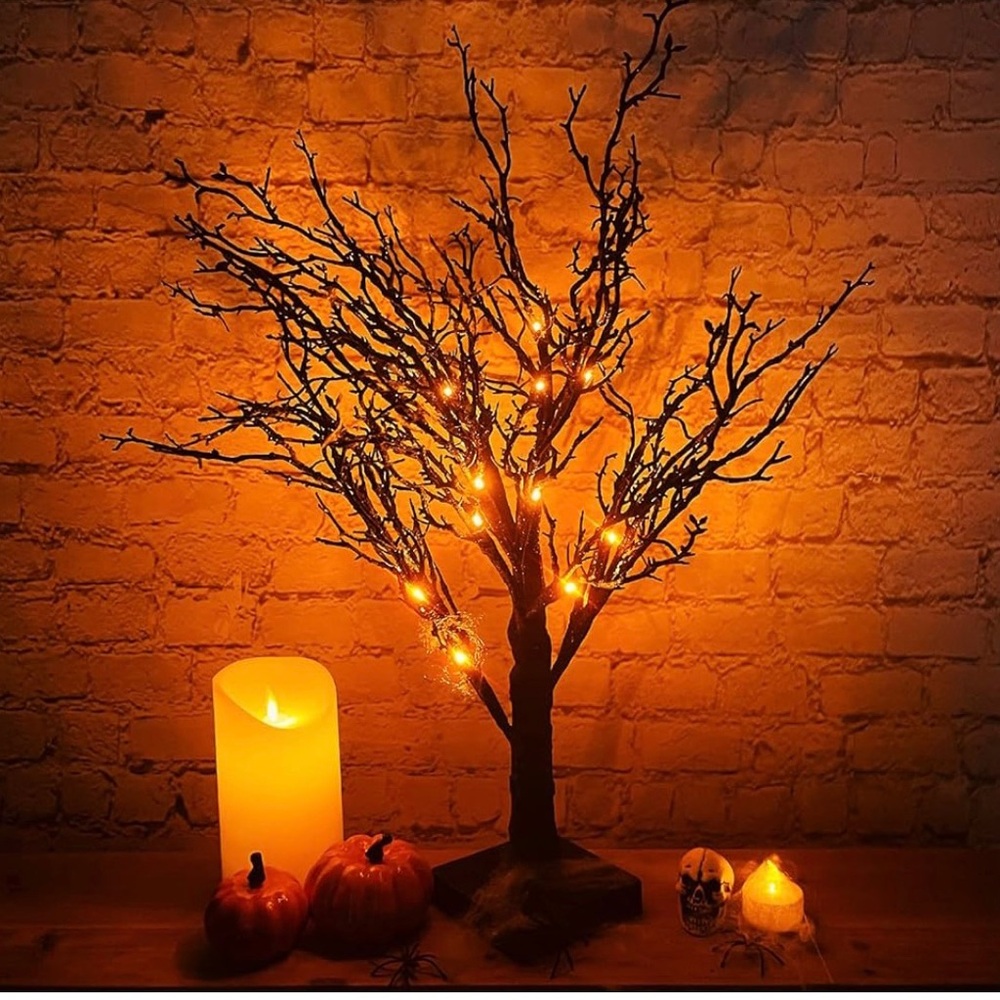 24 Inch Prelit Halloween Tree Decor with Timer - Picture 8 of 9